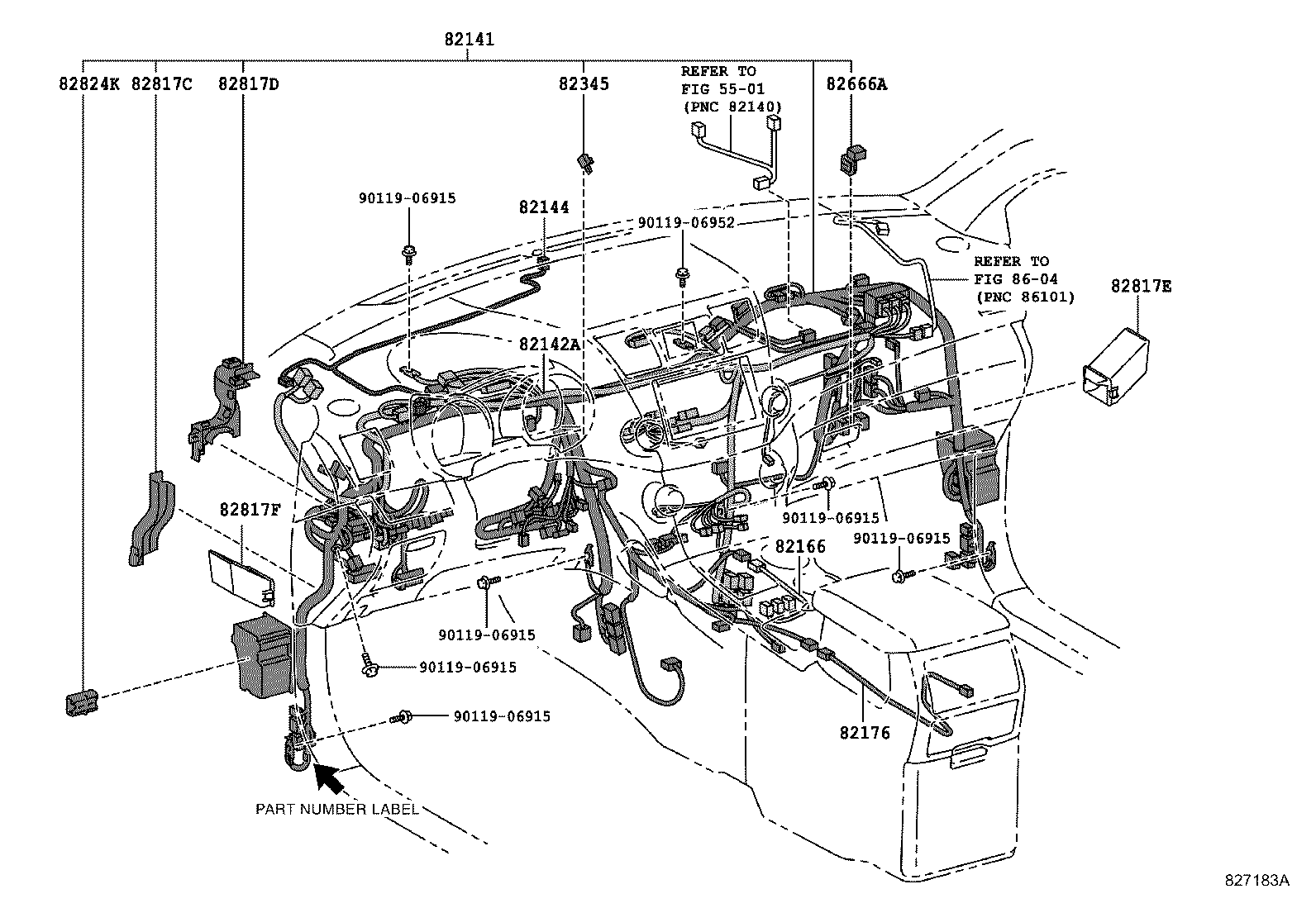 82817-48A90 PROTECTOR, WIRING HARNESS, NO.2 product image
