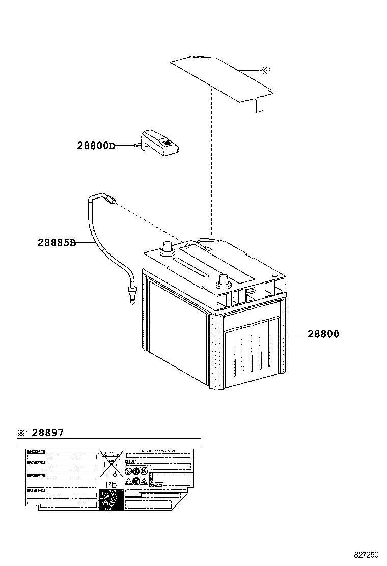 28897-45060 PLATE, BATTERY CAUTION product image