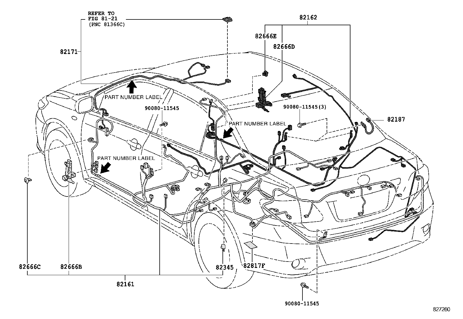 82192-02100 WIRE, FRONT SEAT, LH product image