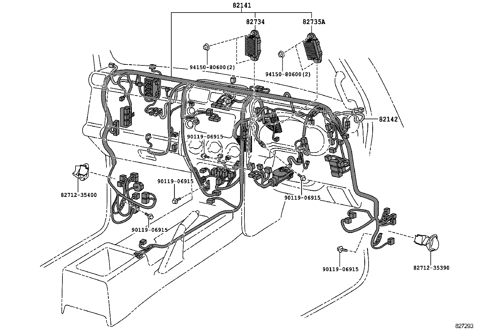 82142-35360 WIRE, INSTRUMENT PANEL, NO.2 product image