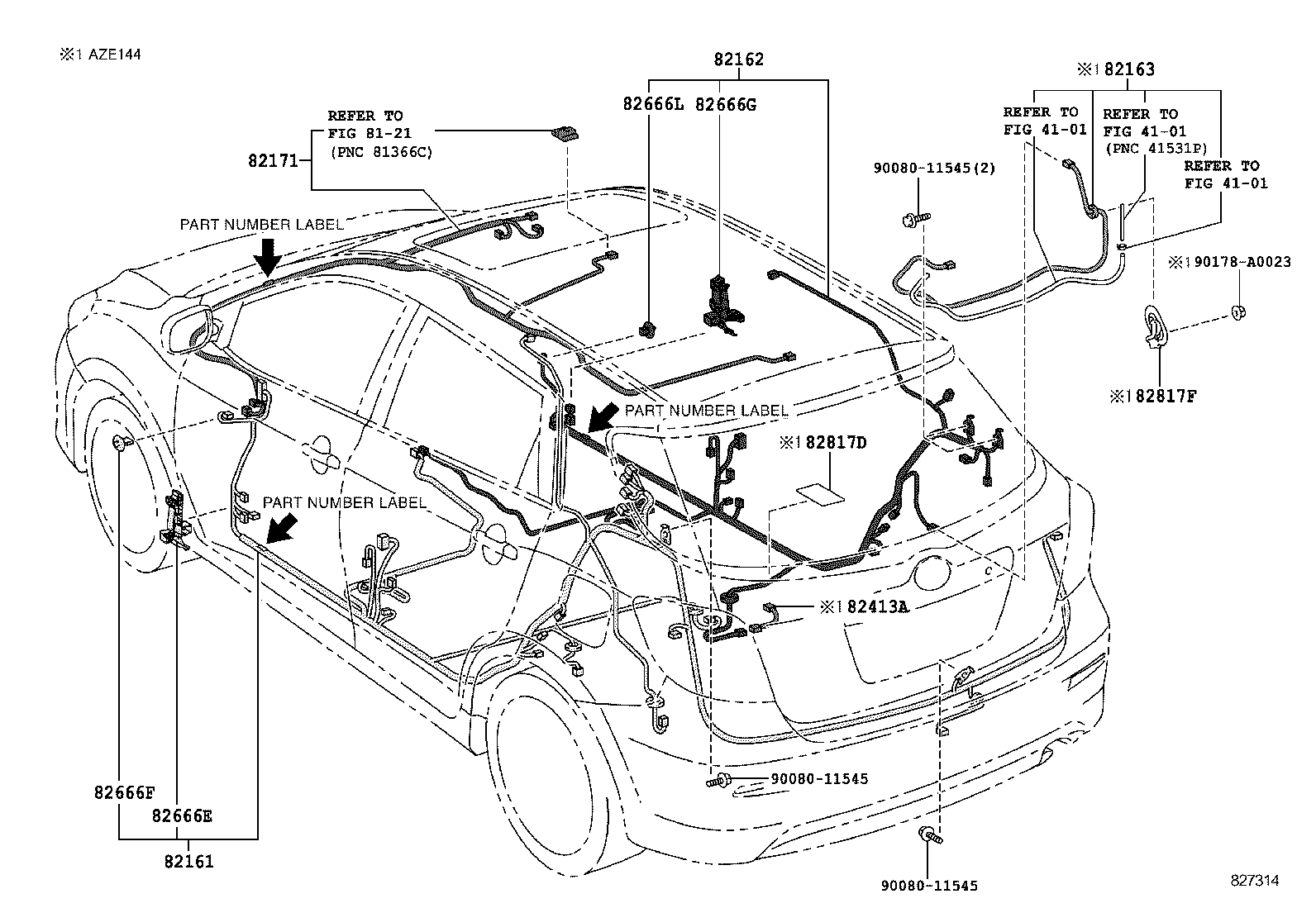 82817-02110 PROTECTOR, WIRING HARNESS, NO.3 product image