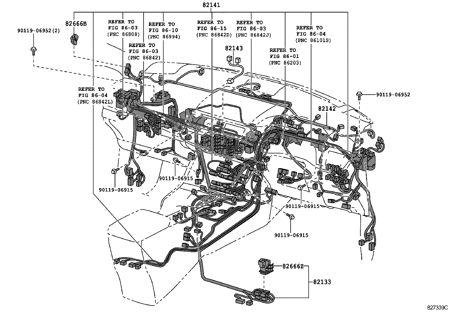 82142-76240 WIRE, INSTRUMENT PANEL, NO.2 product image
