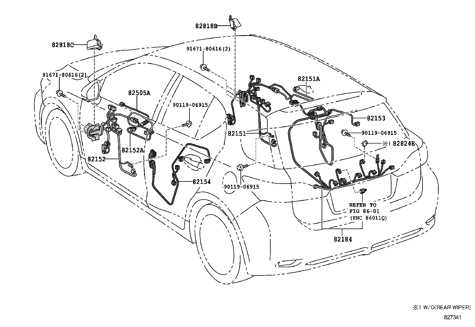 82191-76060 WIRE, FRONT SEAT, RH product image