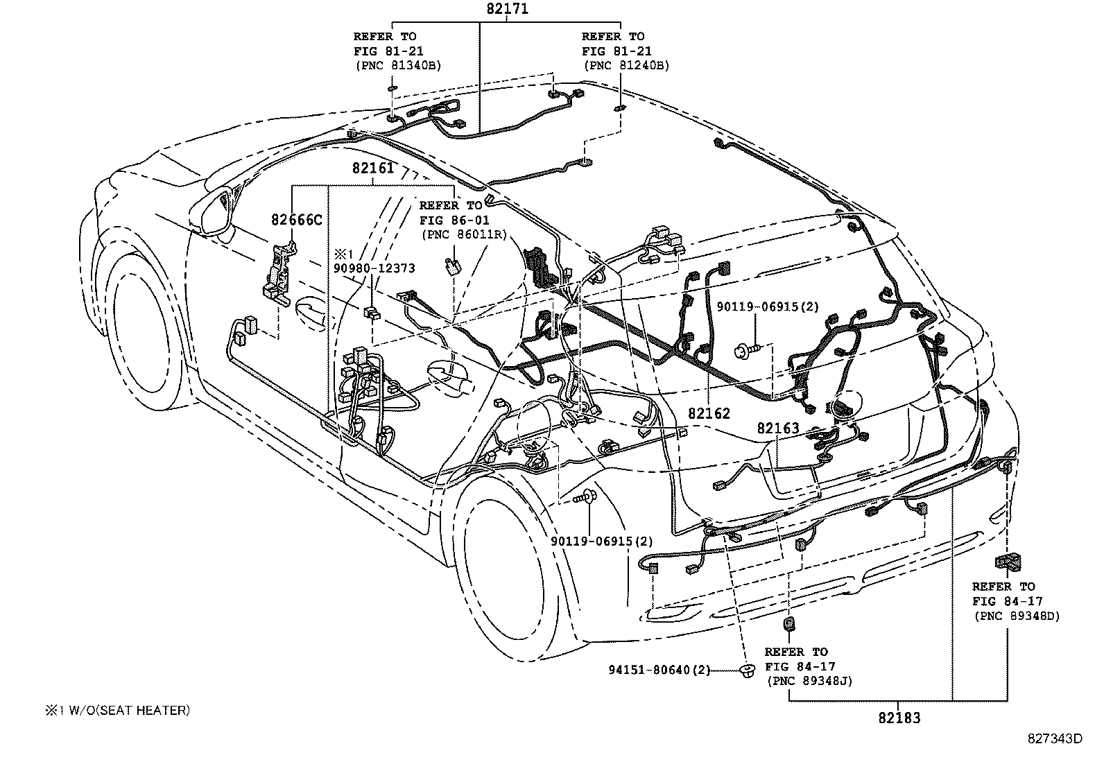 82142-76280 WIRE, INSTRUMENT PANEL, NO.2 product image