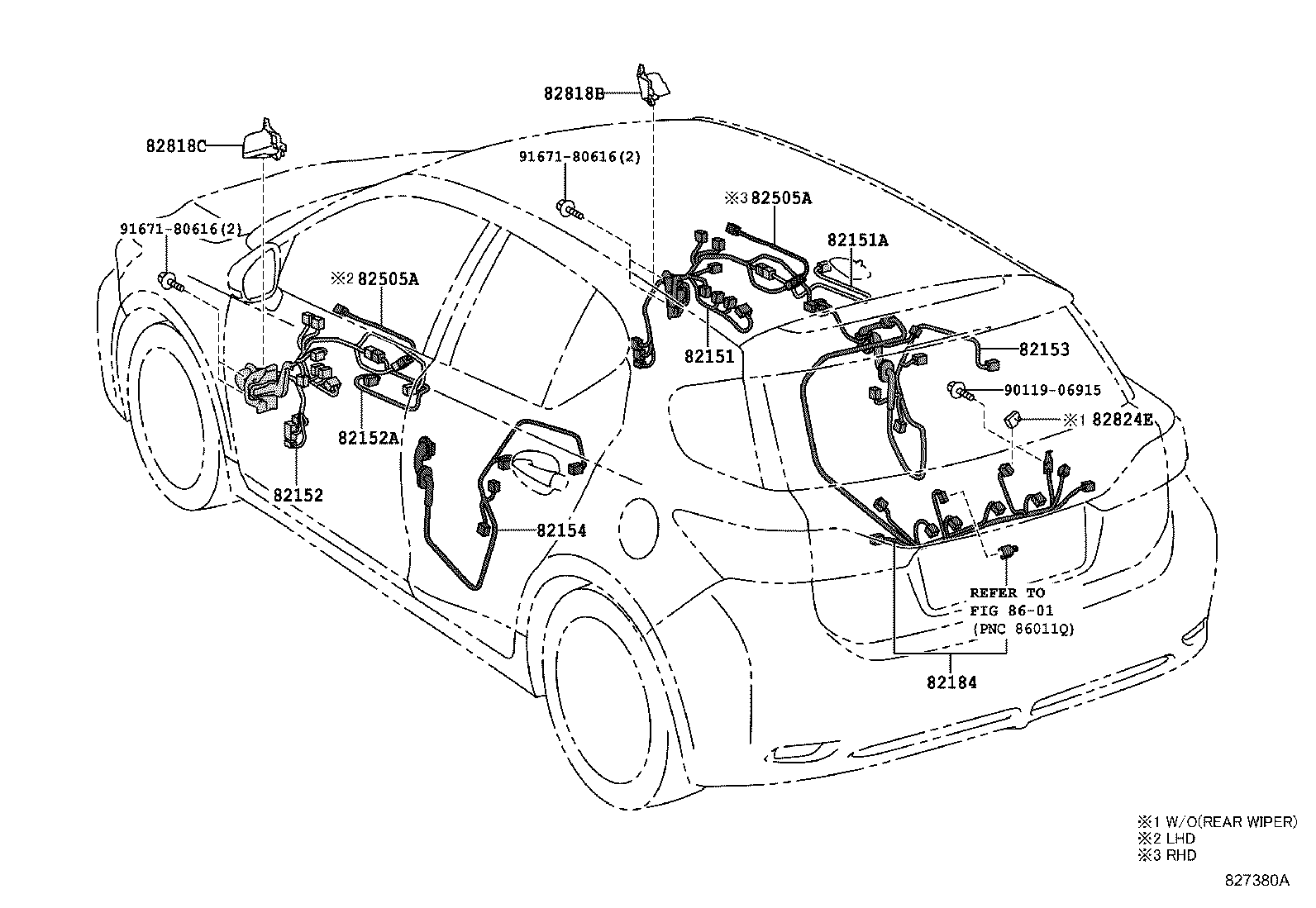 82142-76680 WIRE, INSTRUMENT PANEL, NO.2 product image