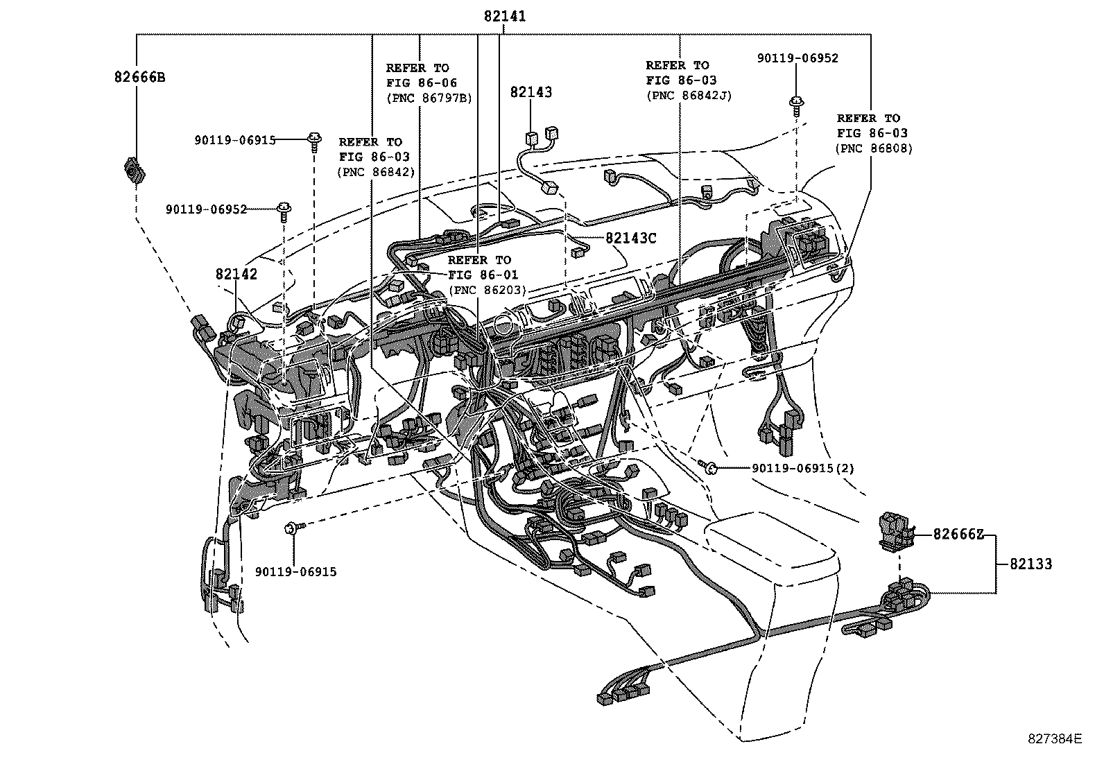 82142-76680 WIRE, INSTRUMENT PANEL, NO.2 product image