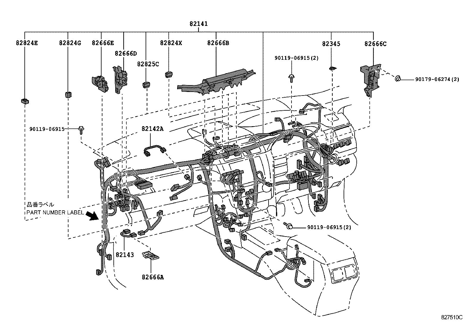 82191-33620 WIRE, FRONT SEAT, RH product image