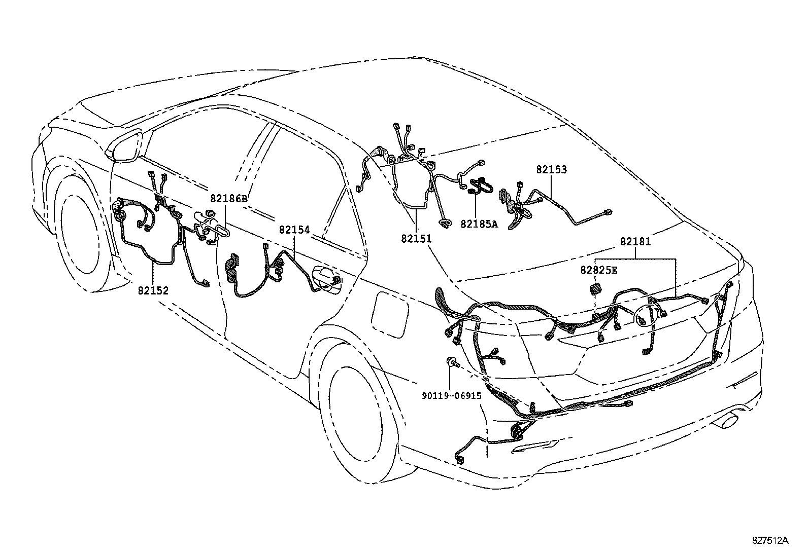 82191-33620 WIRE, FRONT SEAT, RH product image