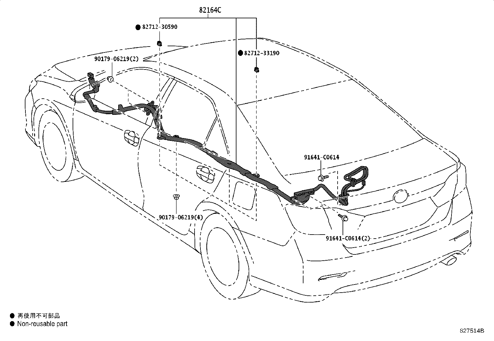 82191-33620 WIRE, FRONT SEAT, RH product image
