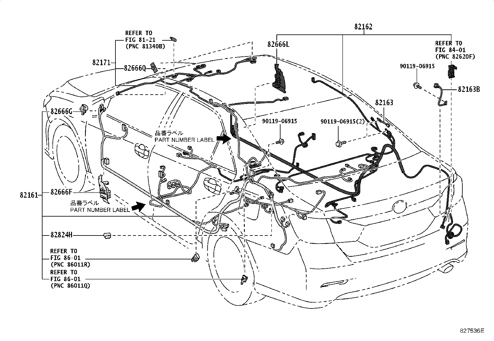 82191-33620 WIRE, FRONT SEAT, RH product image