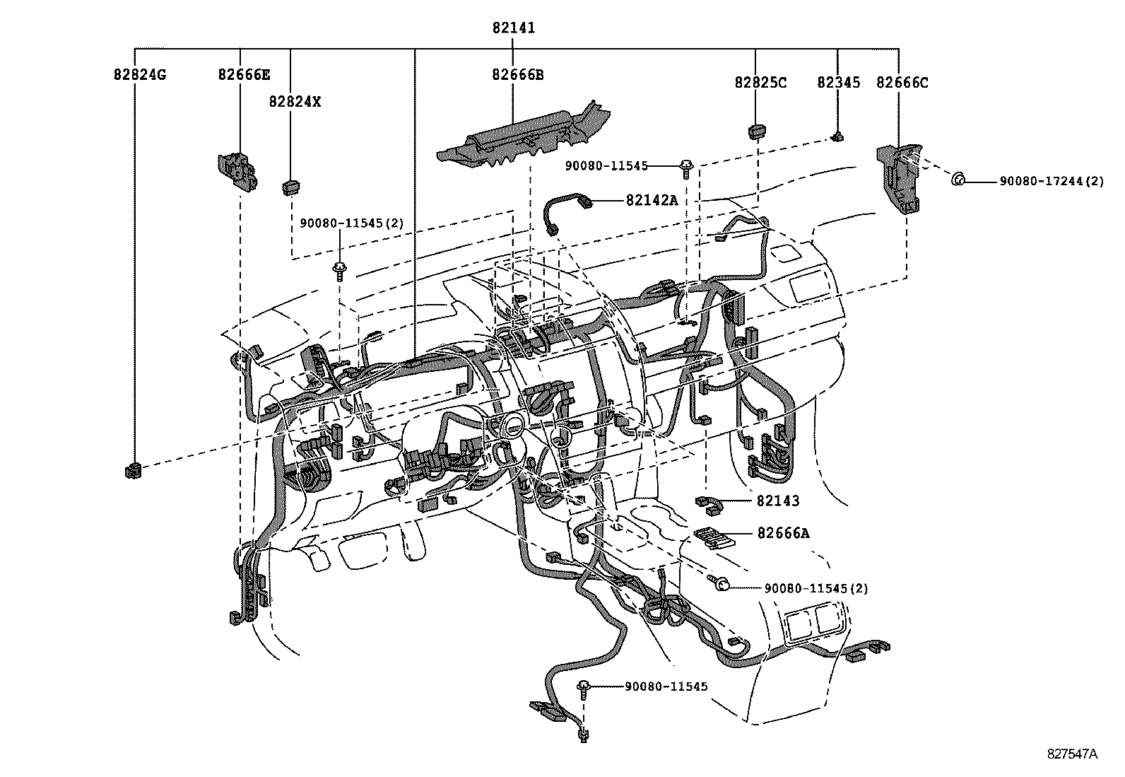 82192-06310 WIRE, FRONT SEAT, LH product image