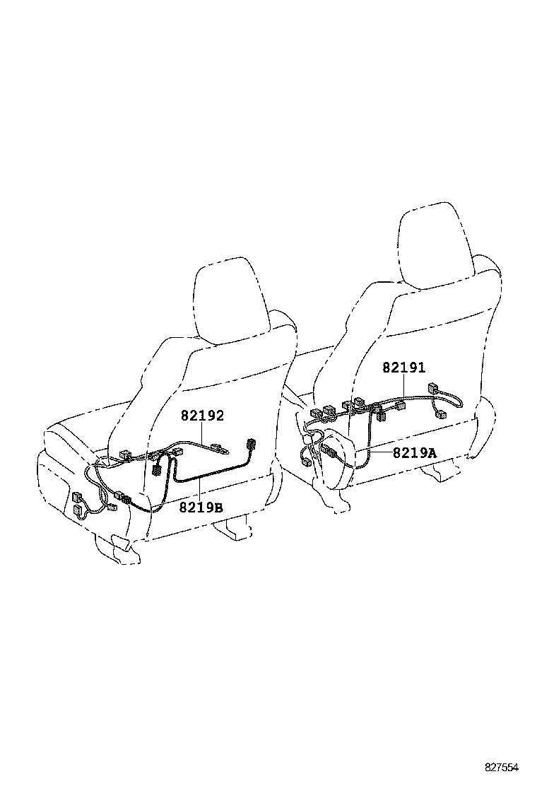 82191-06340 WIRE, FRONT SEAT, RH product image