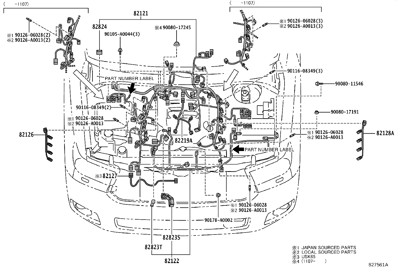 82142-0C240 WIRE, INSTRUMENT PANEL, NO.2 product image