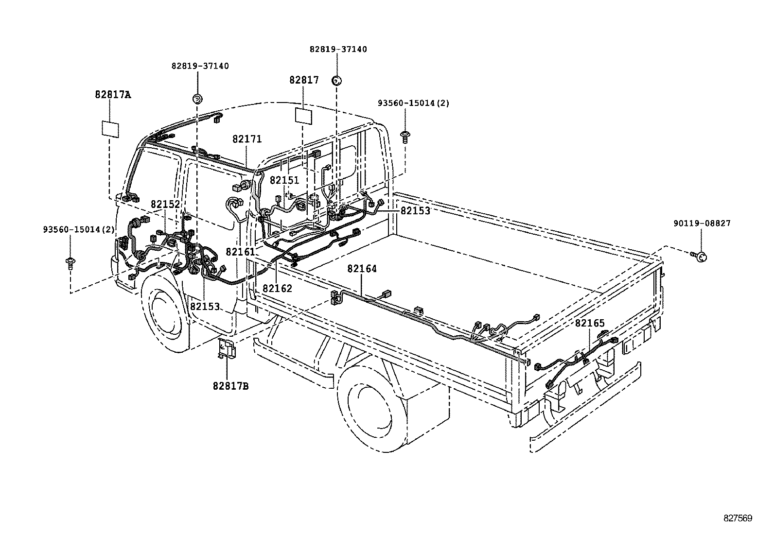 82142-37580 WIRE, INSTRUMENT PANEL, NO.2 product image
