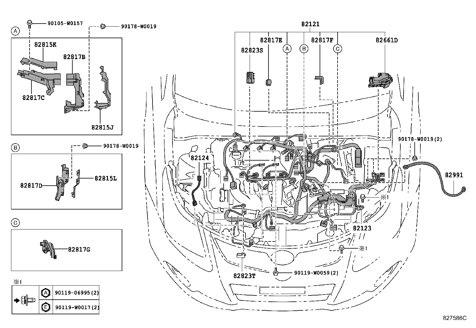82151-05850 WIRE, FRONT DOOR, RH product image