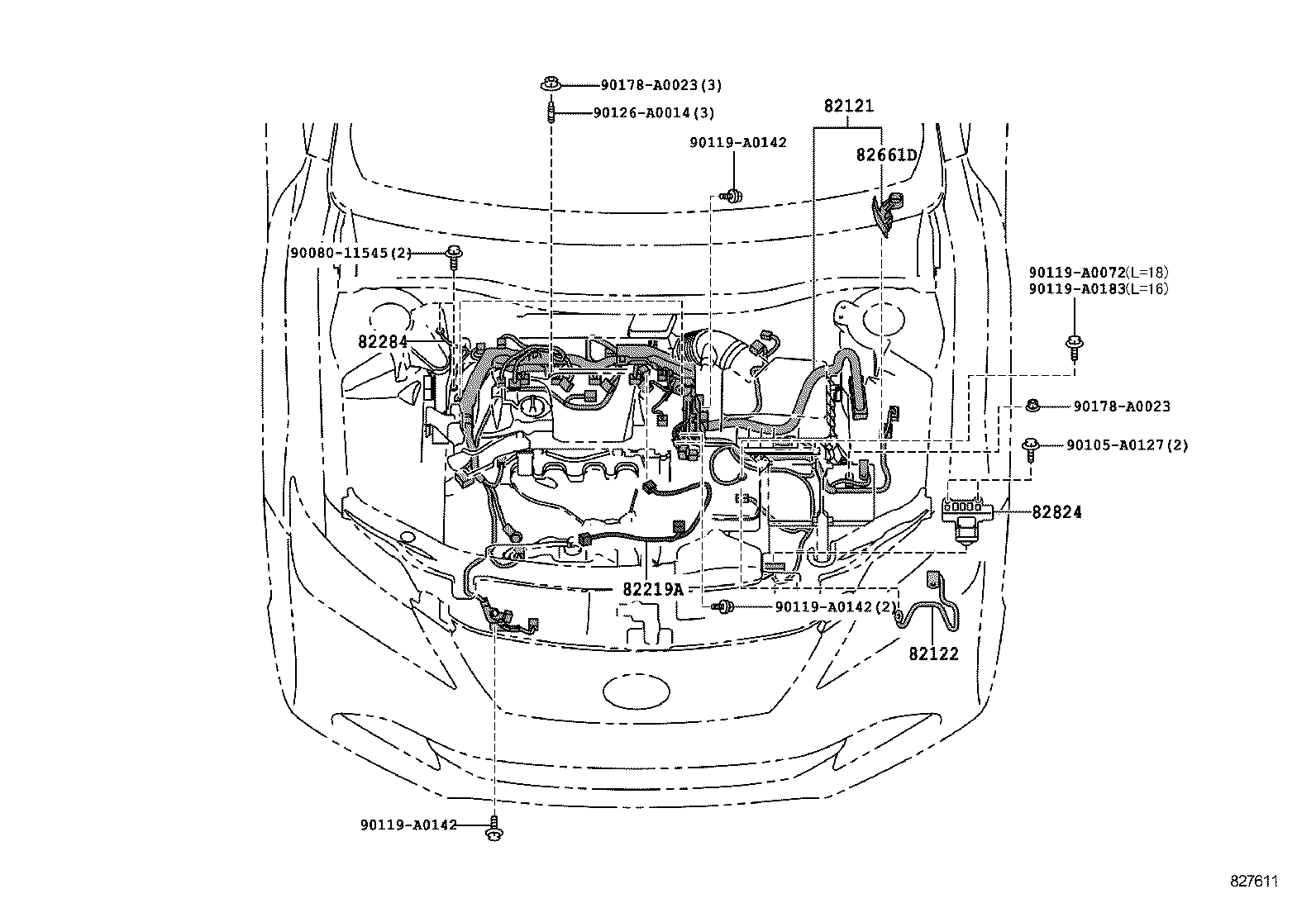82192-06360 WIRE, FRONT SEAT, LH product image