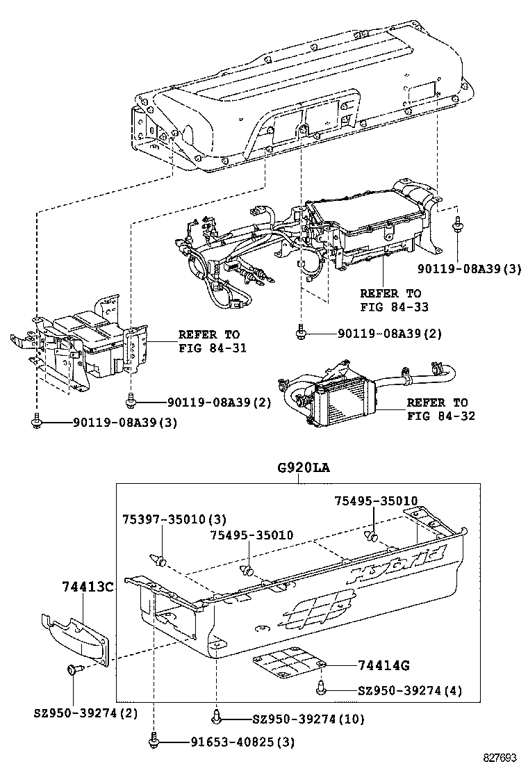 74402-37051 BRACKET, HYBRID BATTERY CARRIER, NO.2 product image