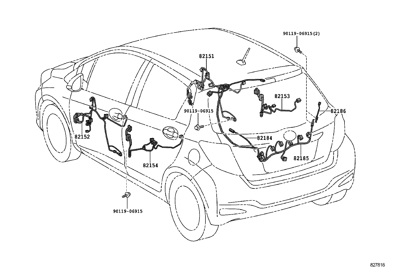 82191-52010 WIRE, FRONT SEAT, RH product image