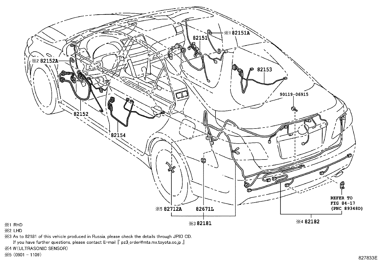 82142-33360 WIRE, INSTRUMENT PANEL, NO.2 product image