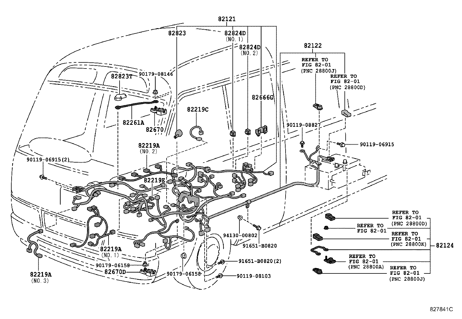 82142-36014 WIRE, INSTRUMENT PANEL, NO.2 product image