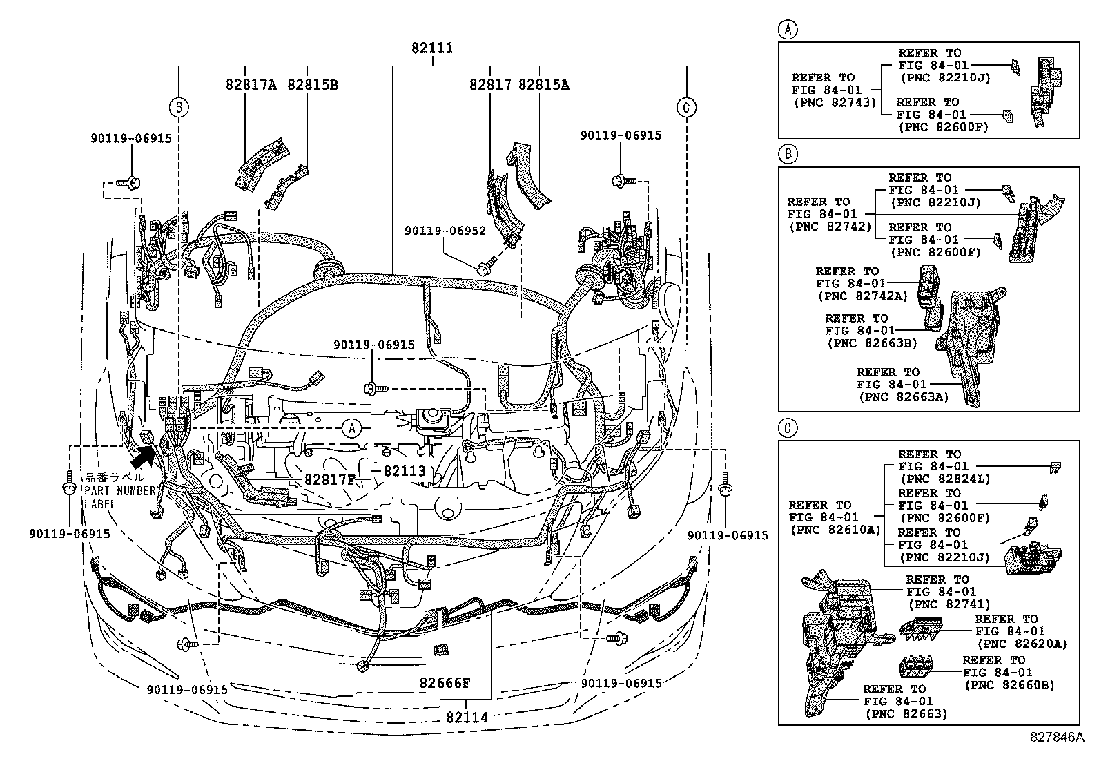 82142-58041 WIRE, INSTRUMENT PANEL, NO.2 product image