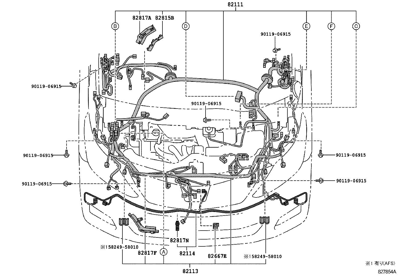 82142-58041 WIRE, INSTRUMENT PANEL, NO.2 product image