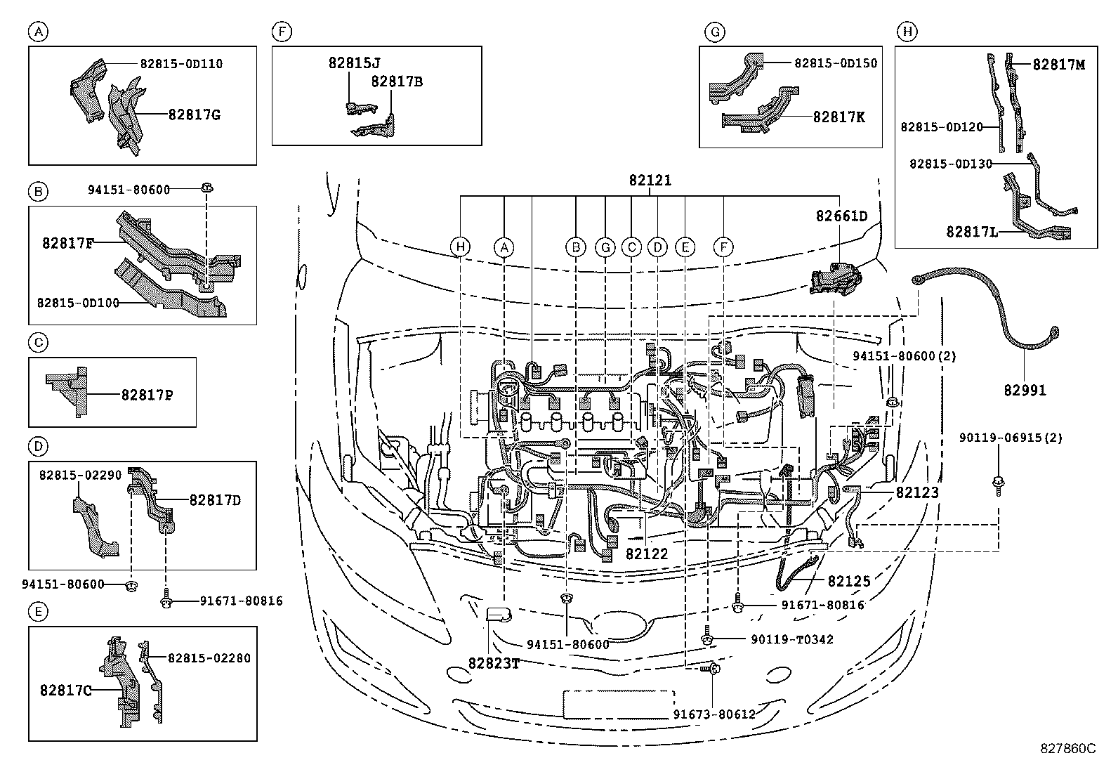82142-02210 WIRE, INSTRUMENT PANEL, NO.2 product image