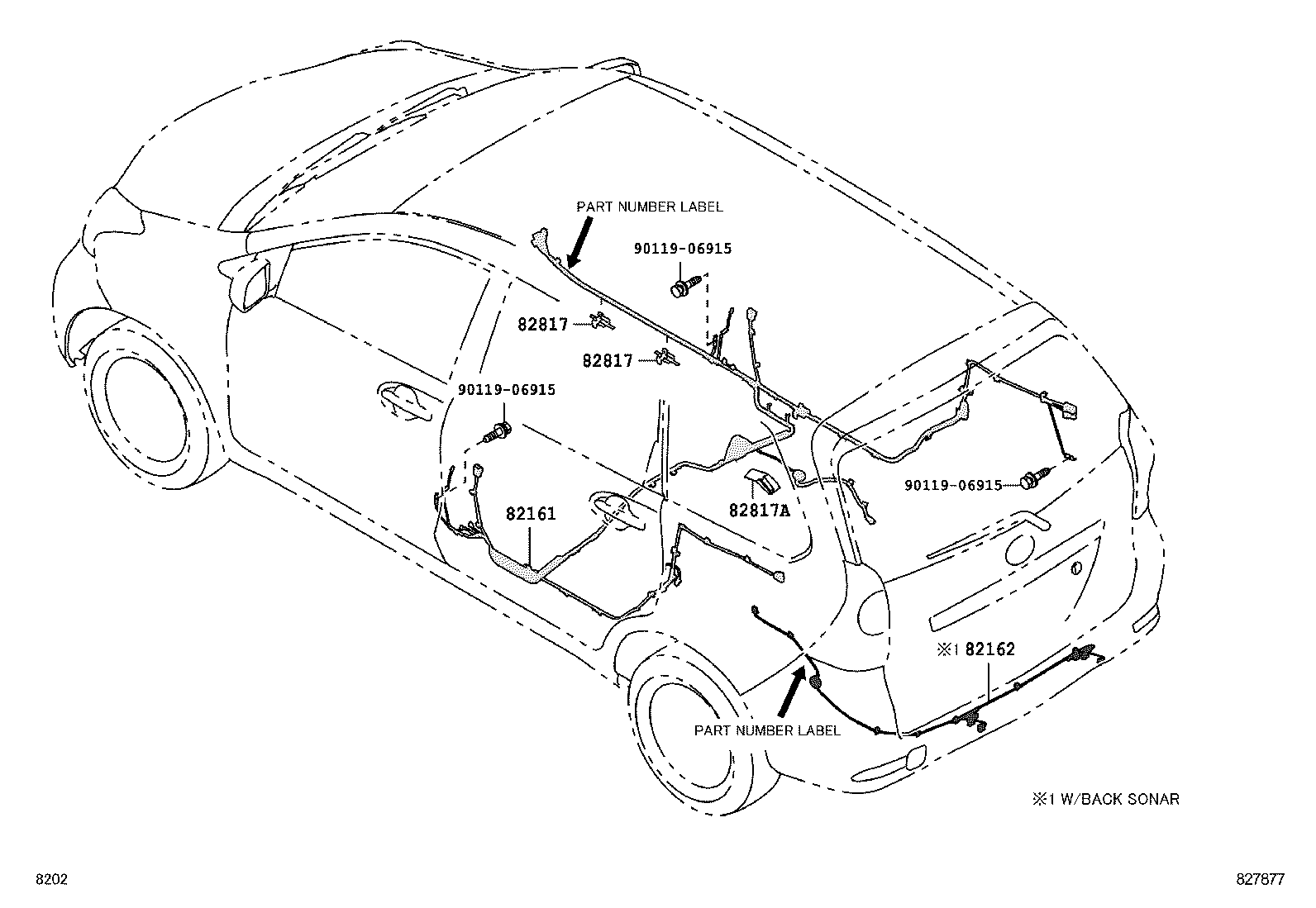 82817-BZ020 PROTECTOR, WIRING HARNESS, NO.2 product image