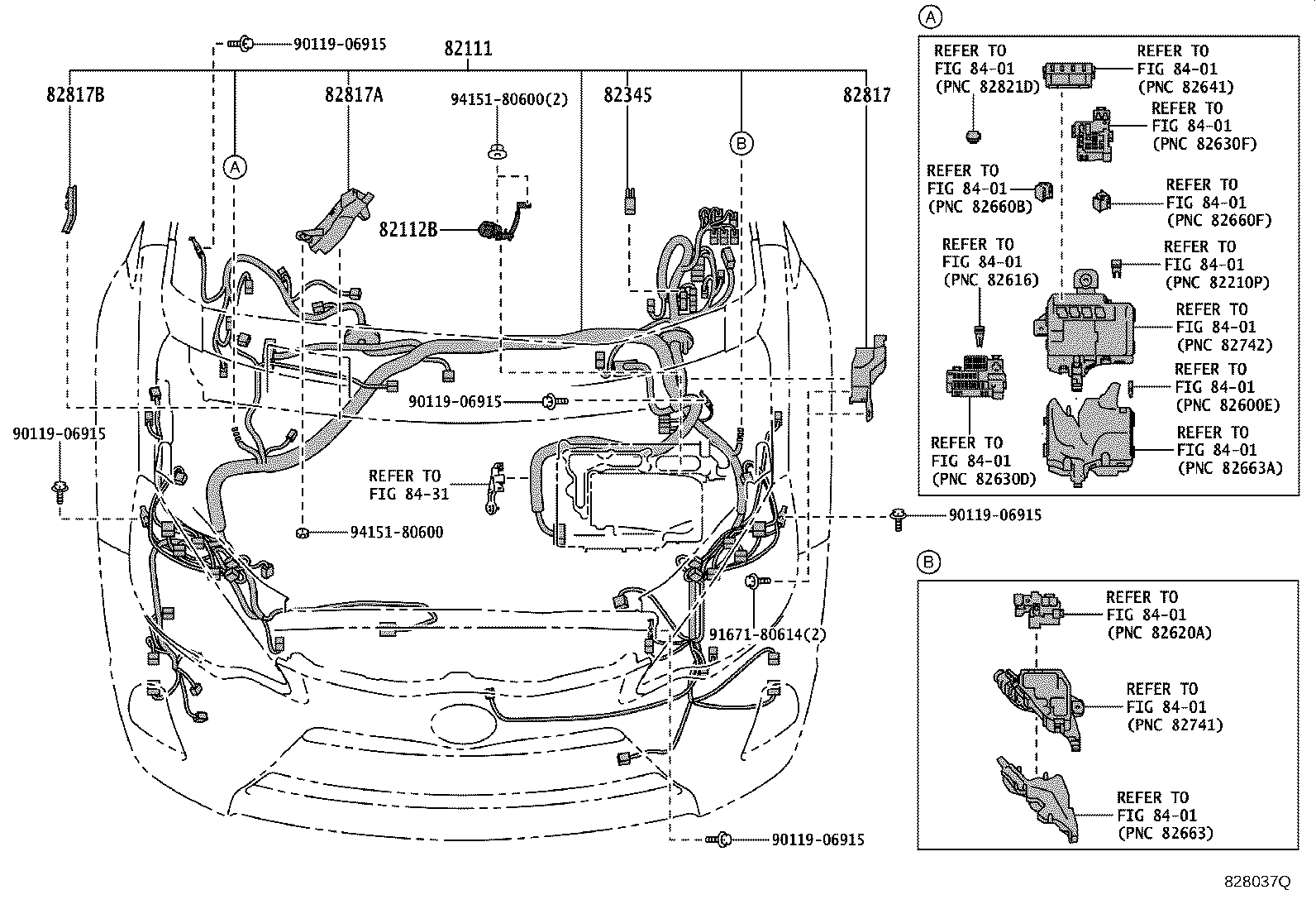 82140-52060 WIRE, INSTRUMENT PANEL, NO.2 product image