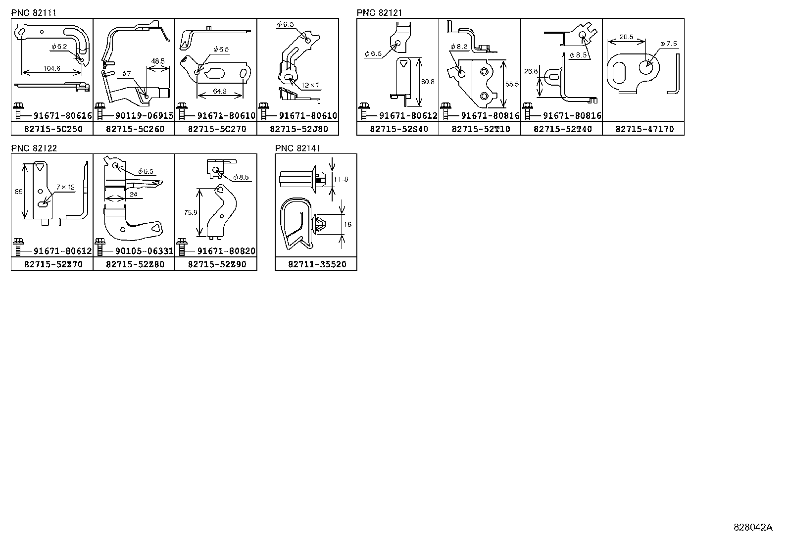 82140-52060 WIRE, INSTRUMENT PANEL, NO.2 product image