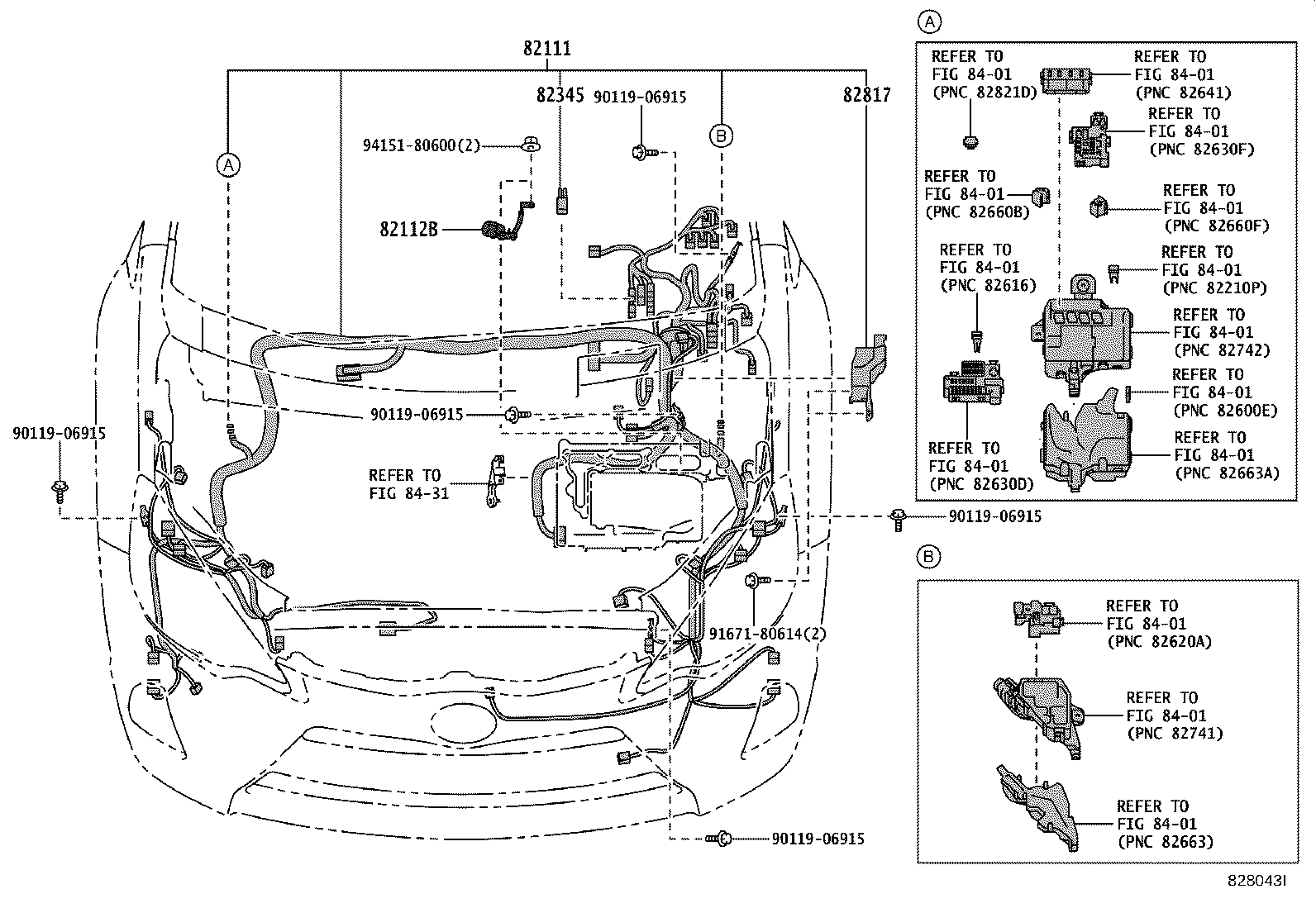 Toyota 82161-5CL73 WIRE, FLOOR