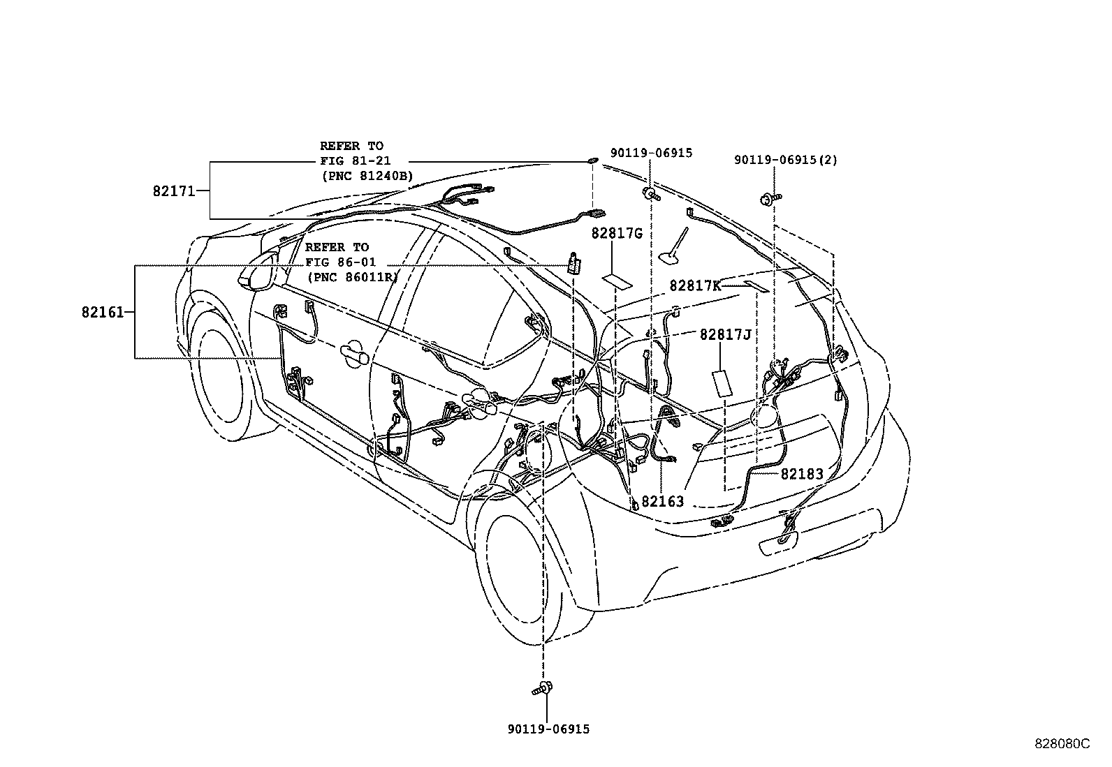 82140-52060 WIRE, INSTRUMENT PANEL, NO.2 product image