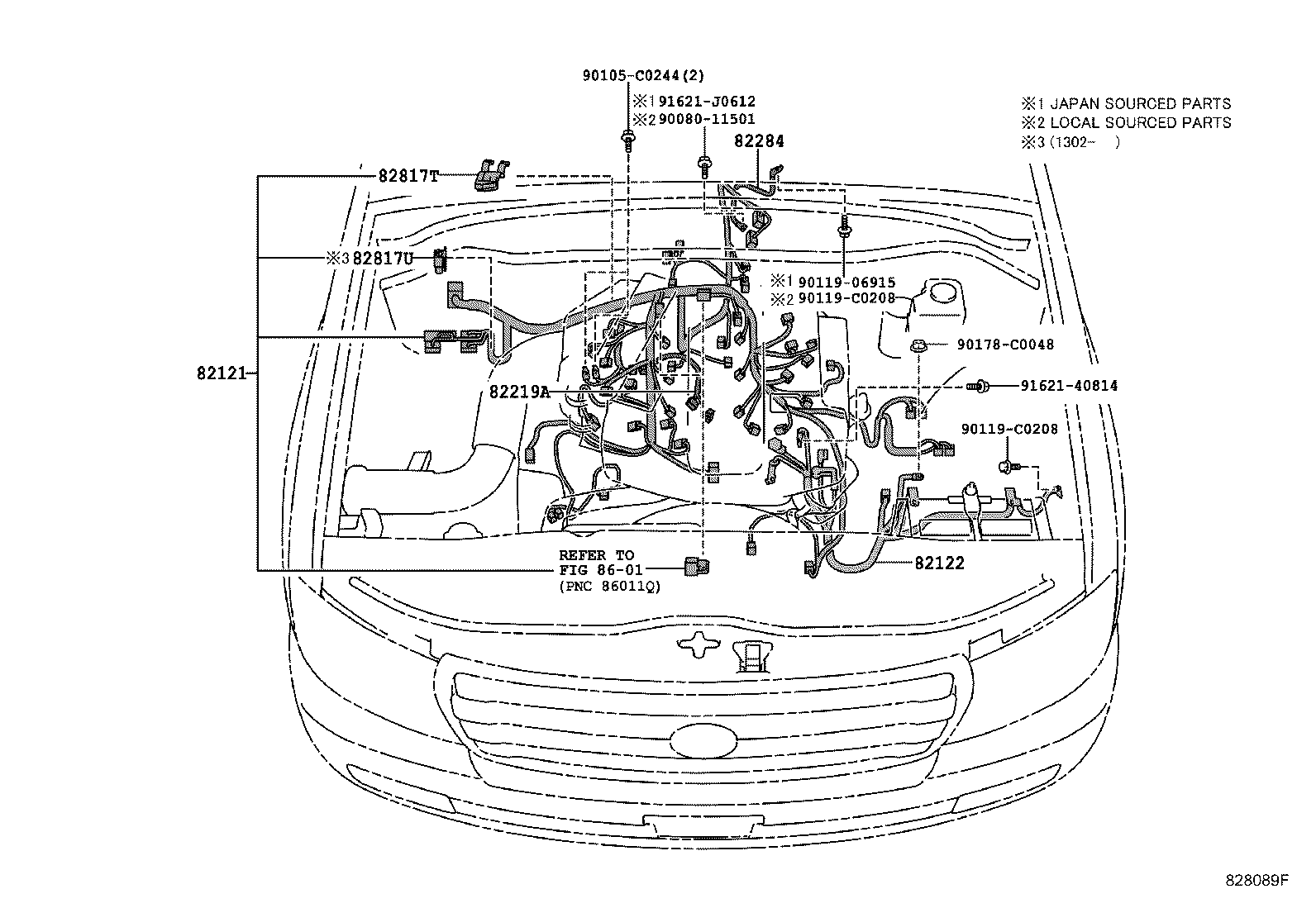 82122-0G040 WIRE, ENGINE, NO.2 product image