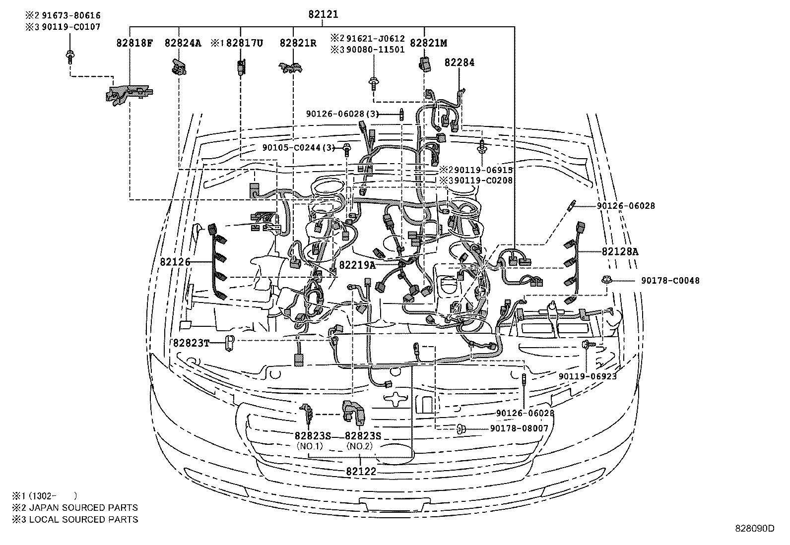 82122-0G040 WIRE, ENGINE, NO.2 product image