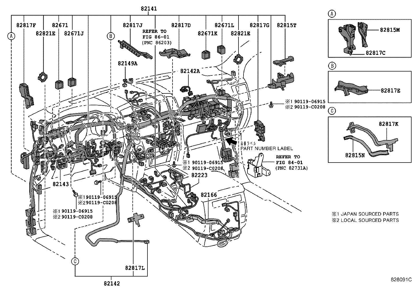 82122-0G040 WIRE, ENGINE, NO.2 product image