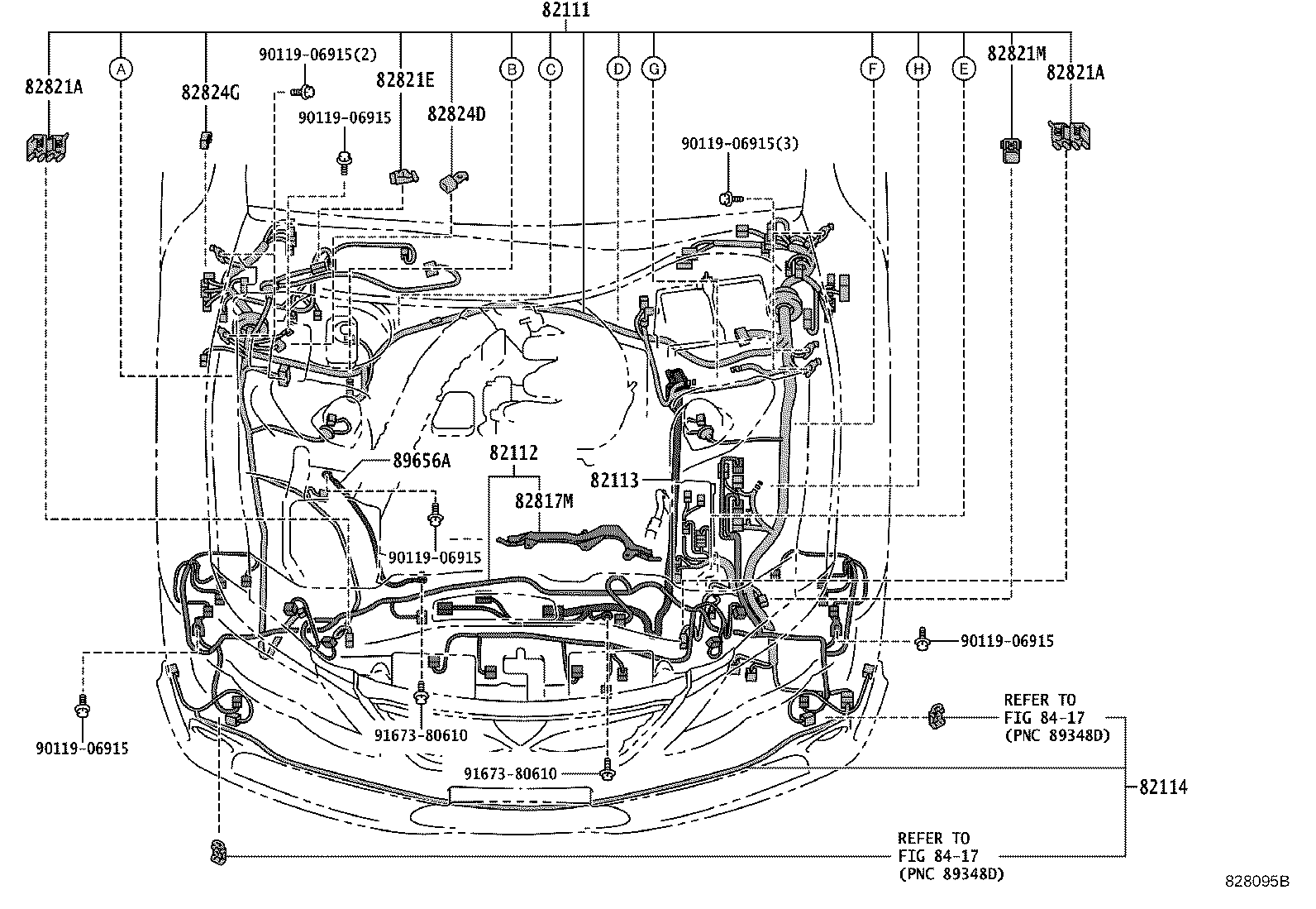 82154-22220 WIRE, REAR DOOR, NO.2 product image