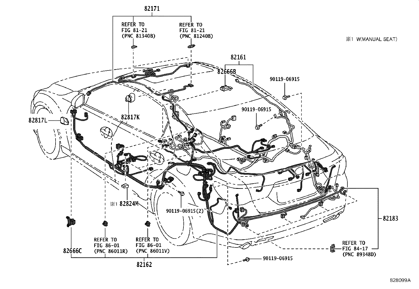 82154-22220 WIRE, REAR DOOR, NO.2 product image