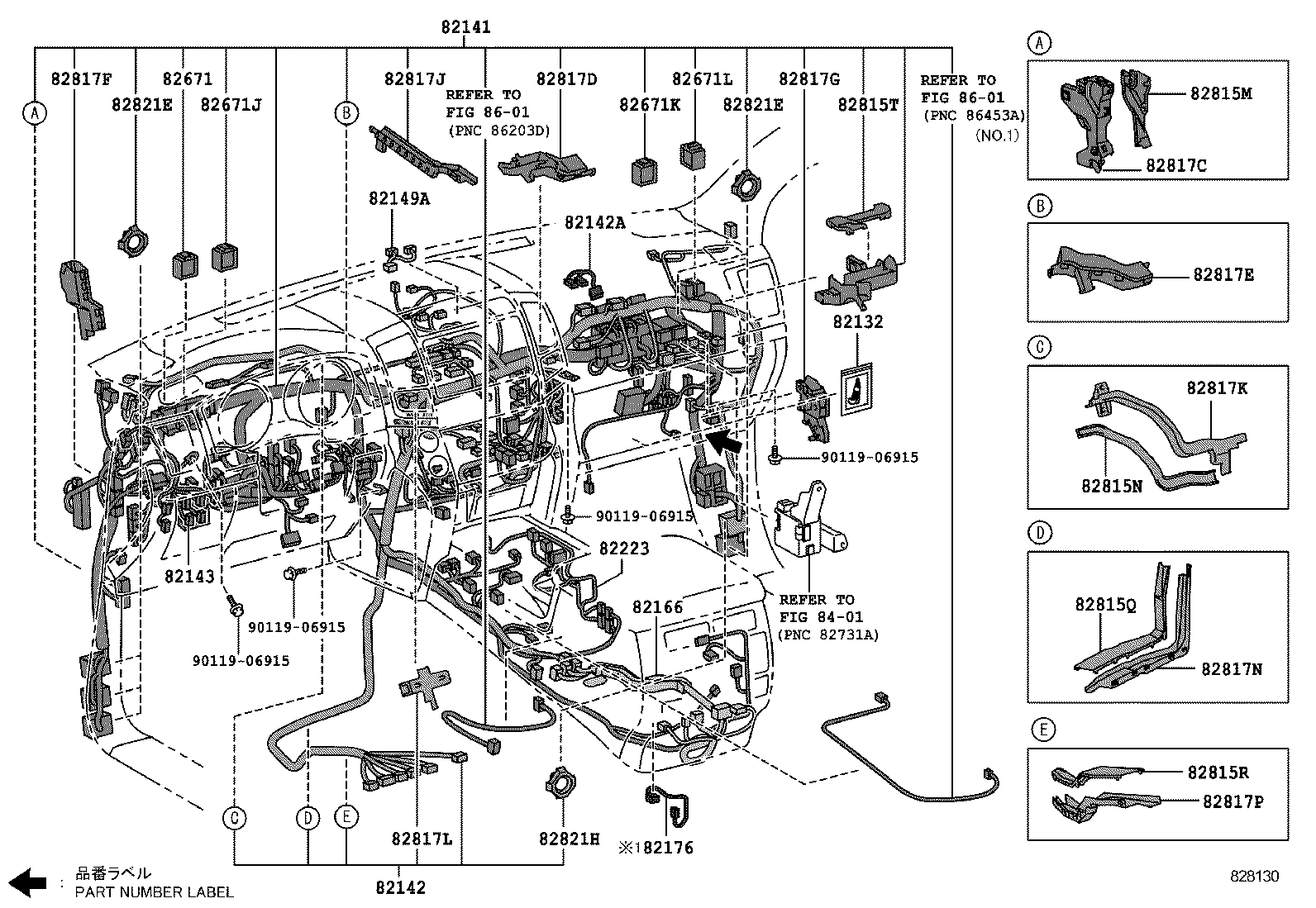 82191-60C50 WIRE, FRONT SEAT, RH product image
