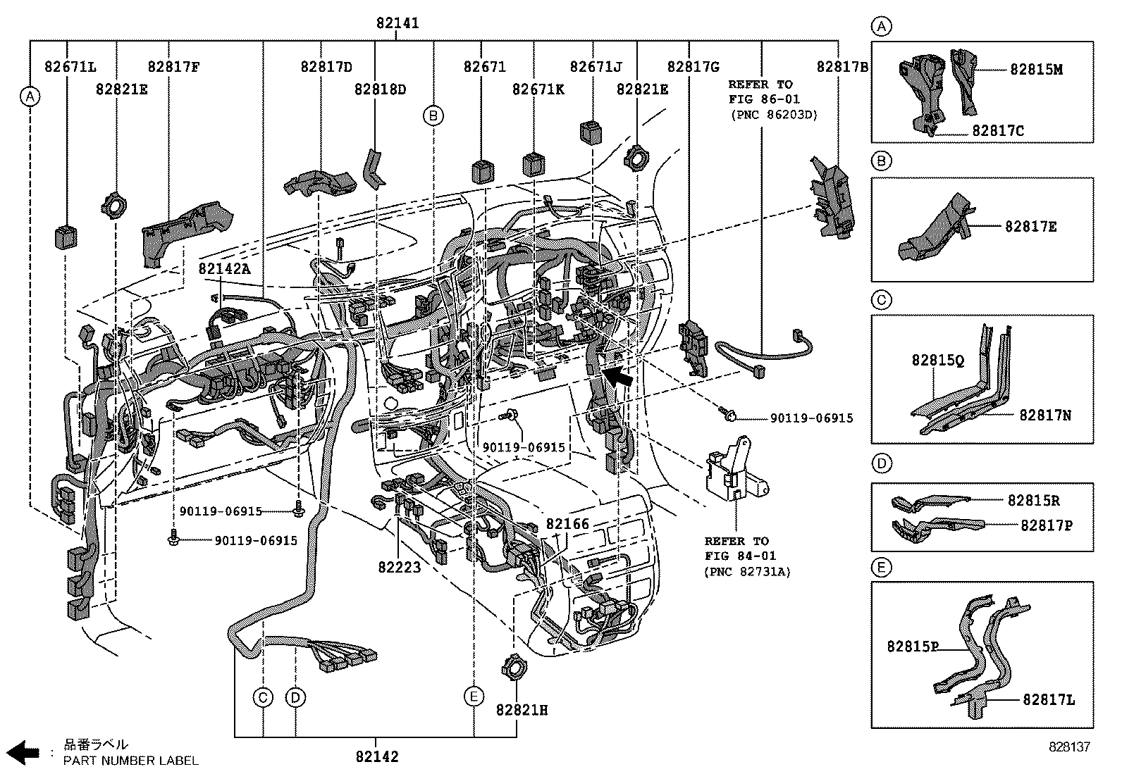 82142-60M00 WIRE, INSTRUMENT PANEL, NO.2 product image