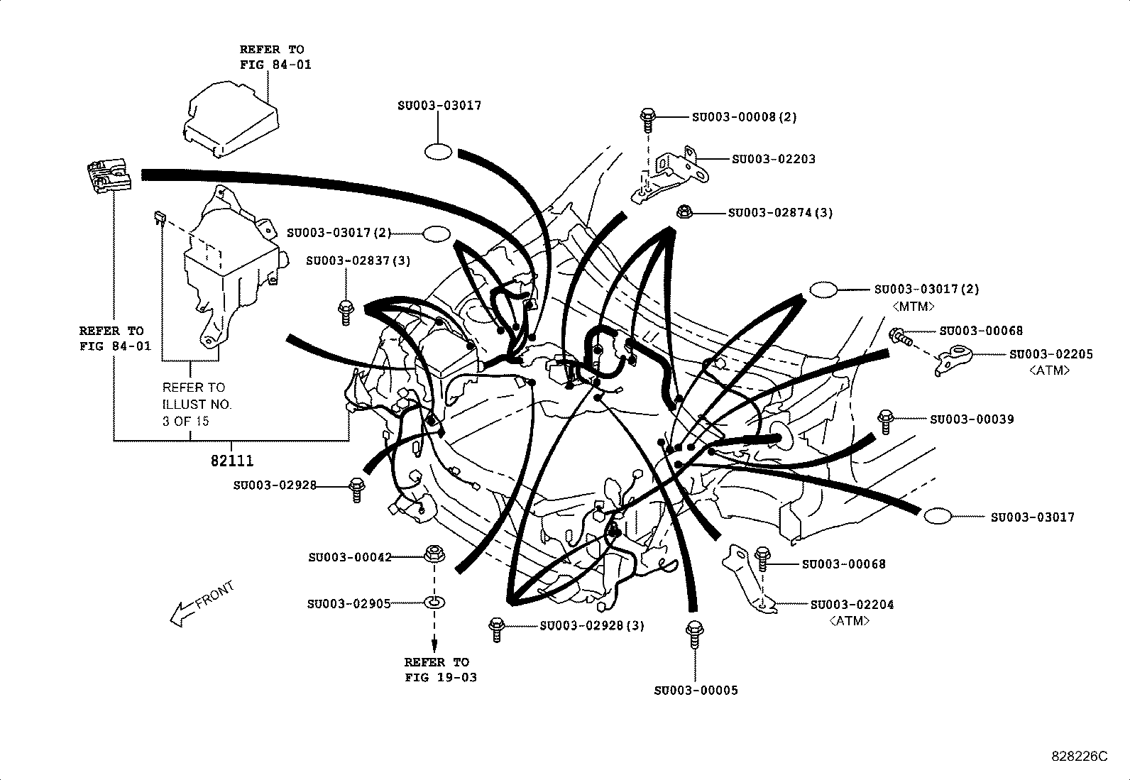 Toyota SU003-02367 WIRE, LUGGAGE ROOM, NO.1