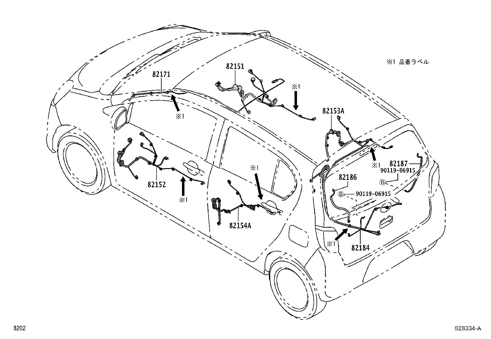 82142-B2090 WIRE, INSTRUMENT PANEL, NO.2 product image