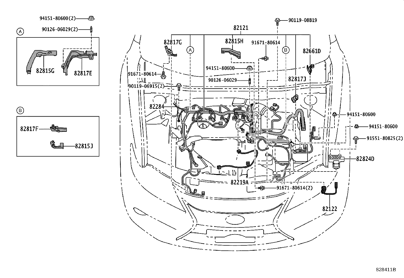 82817-33G00 PROTECTOR, WIRING HARNESS, NO.4 product image