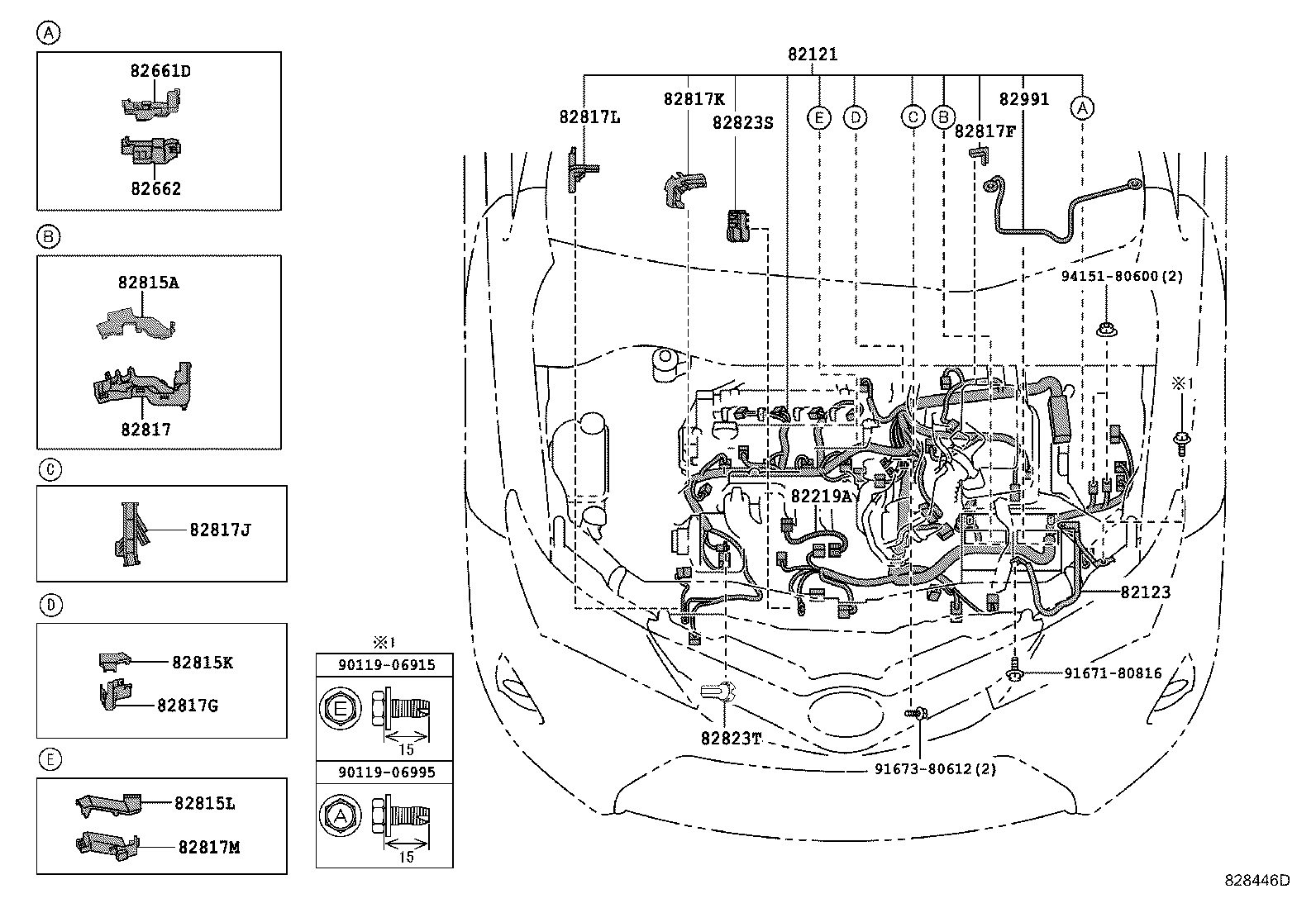 82121-12P90 WIRE, ENGINE product image