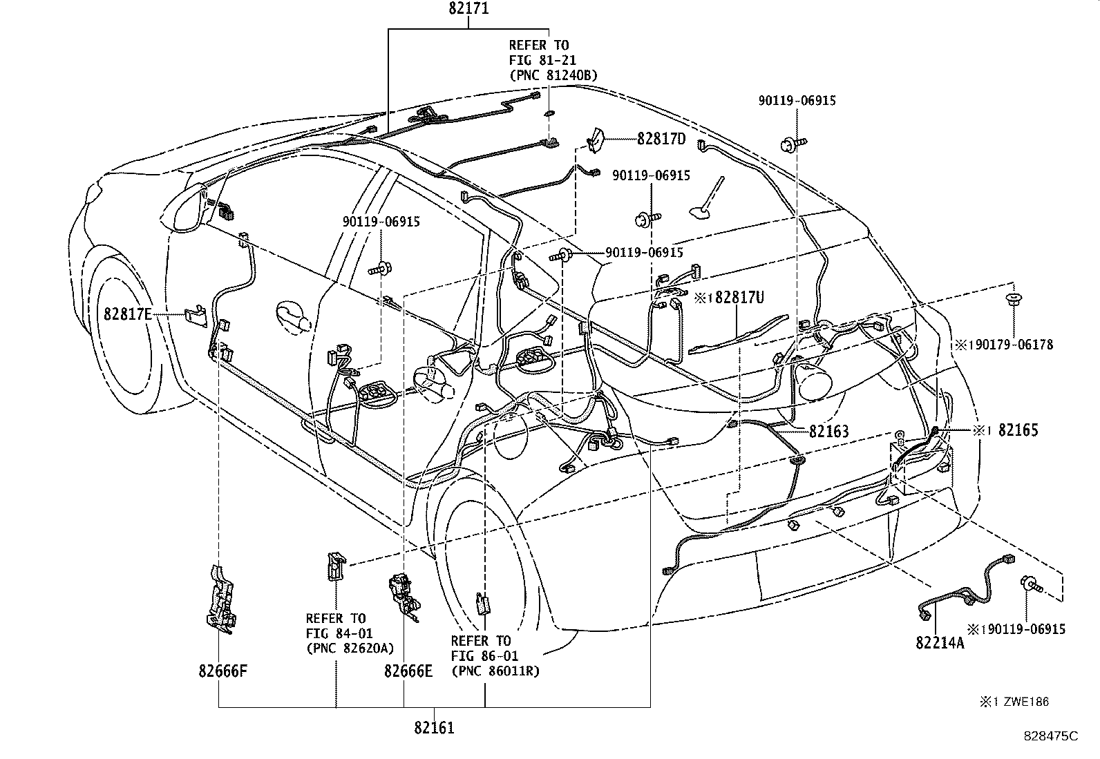 82142-12540 WIRE, INSTRUMENT PANEL, NO.2 product image