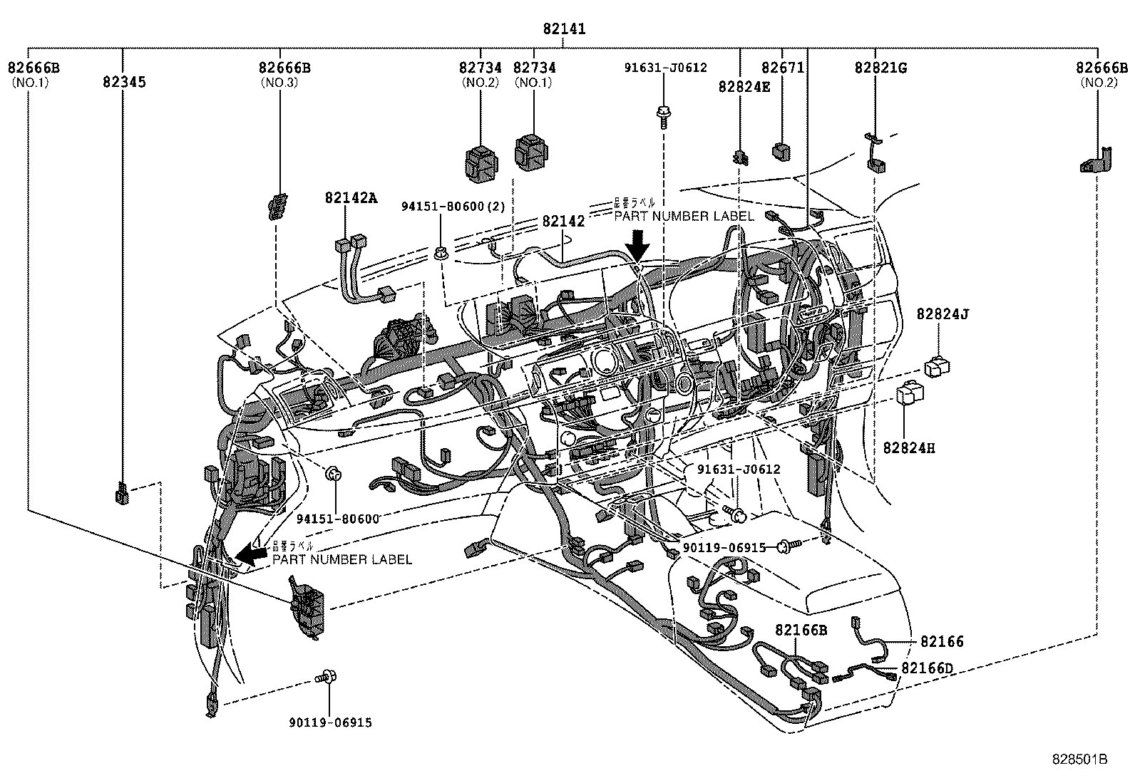 82191-50520 WIRE, FRONT SEAT, RH product image