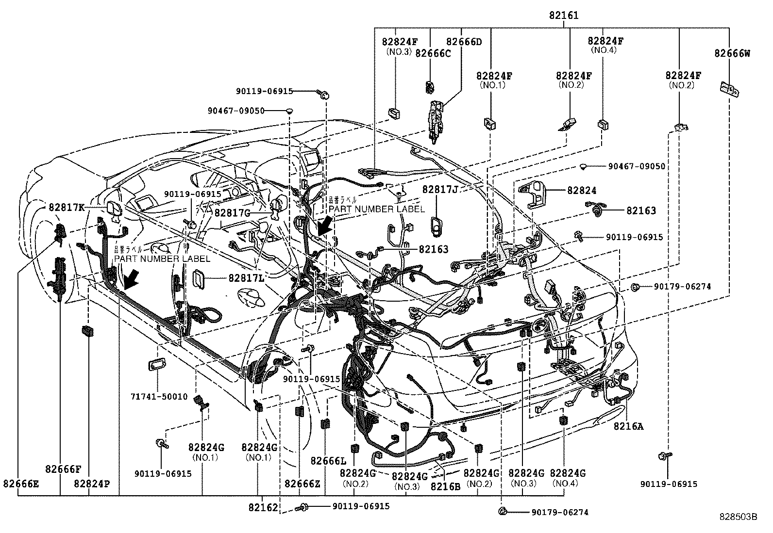 82191-50520 WIRE, FRONT SEAT, RH product image