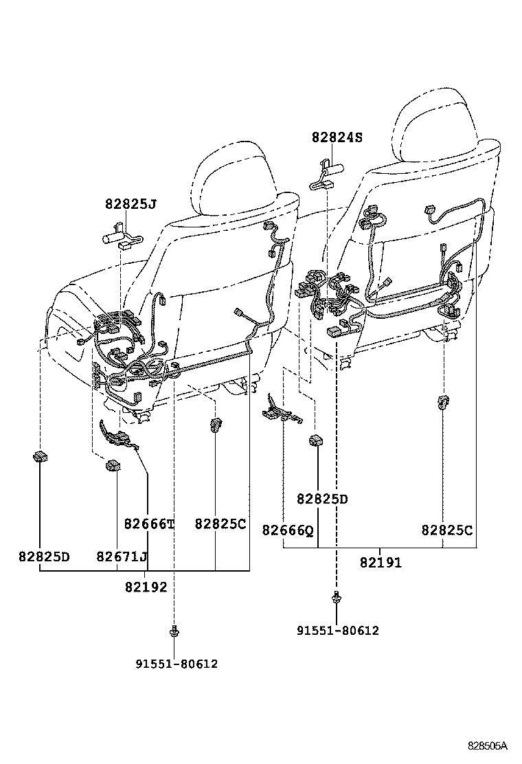 82192-50490 WIRE, FRONT SEAT, LH product image