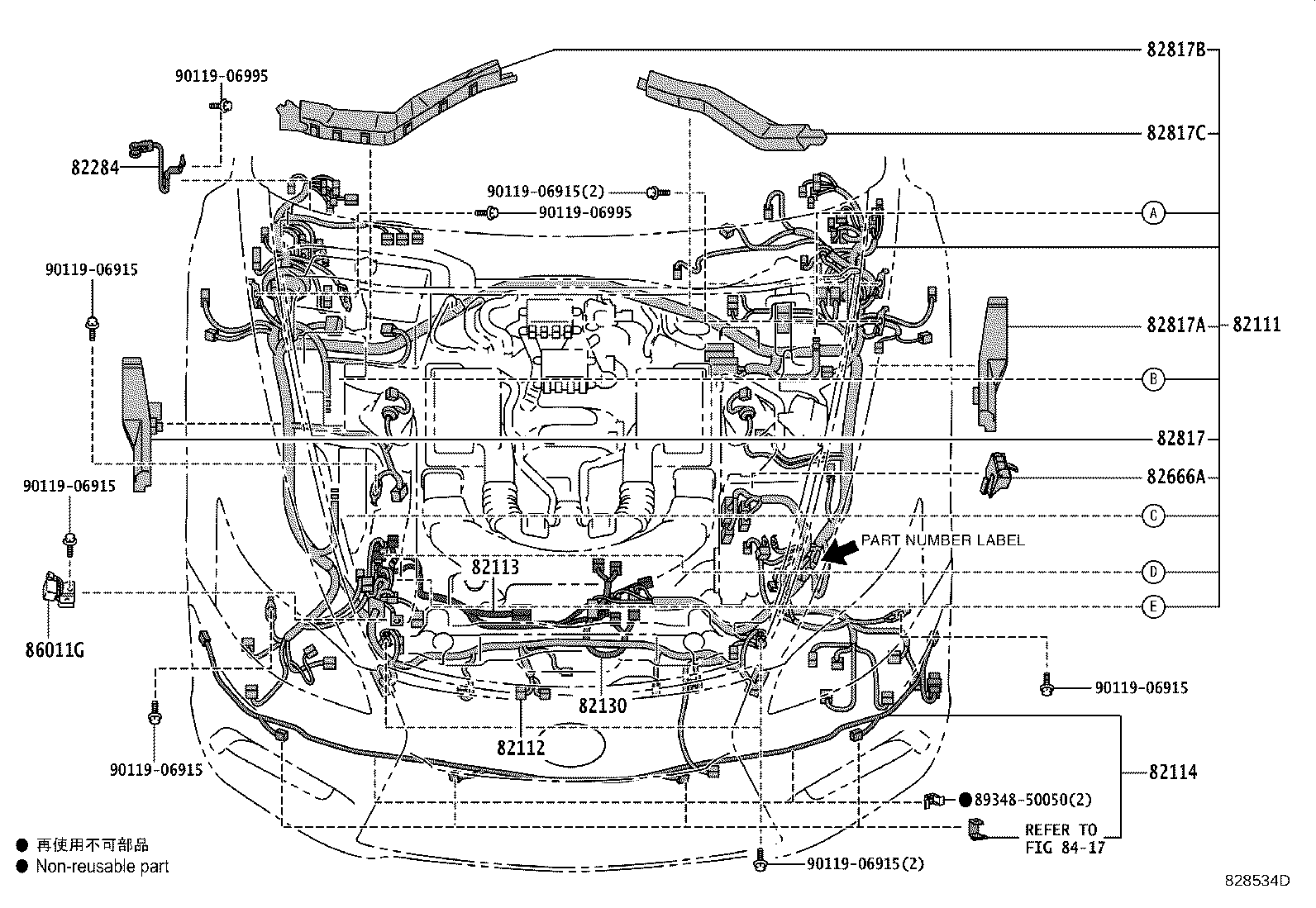 Toyota 8216A-50010 WIRE, FLOOR NO.7