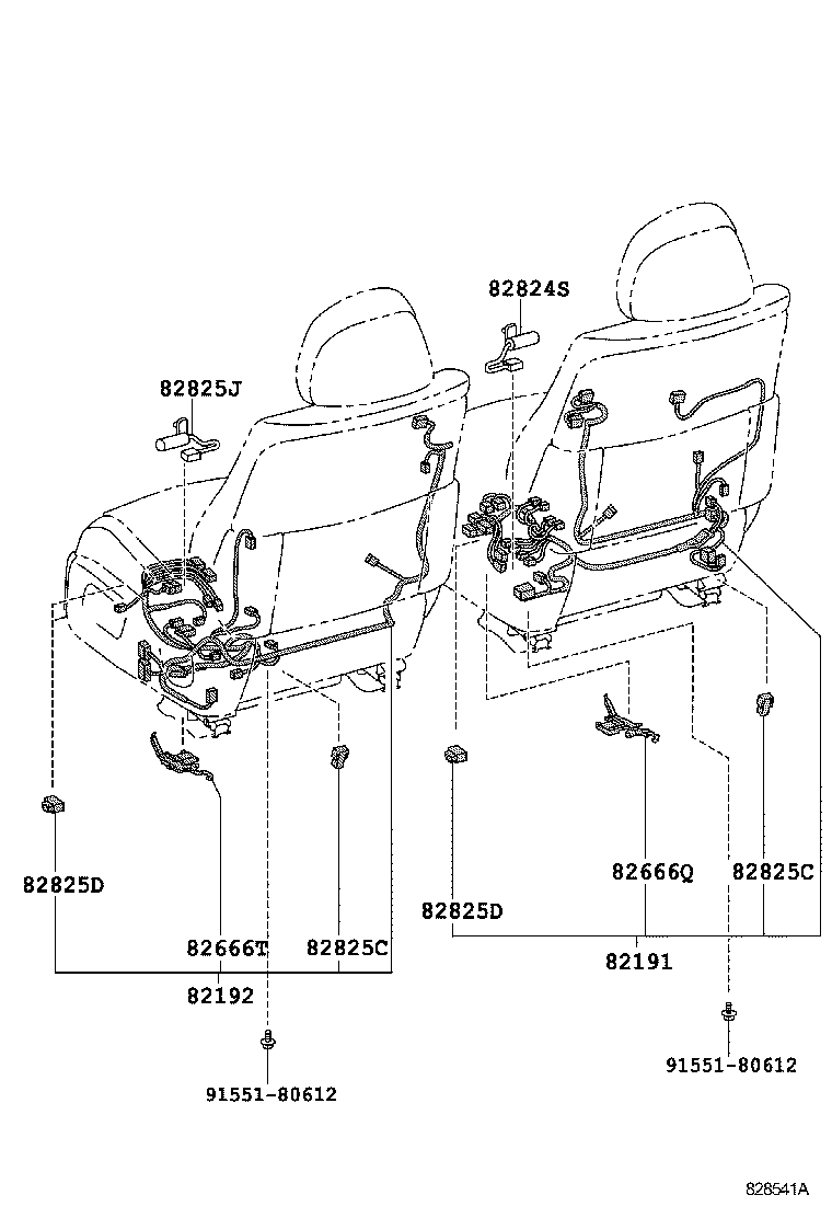 82191-50520 WIRE, FRONT SEAT, RH product image