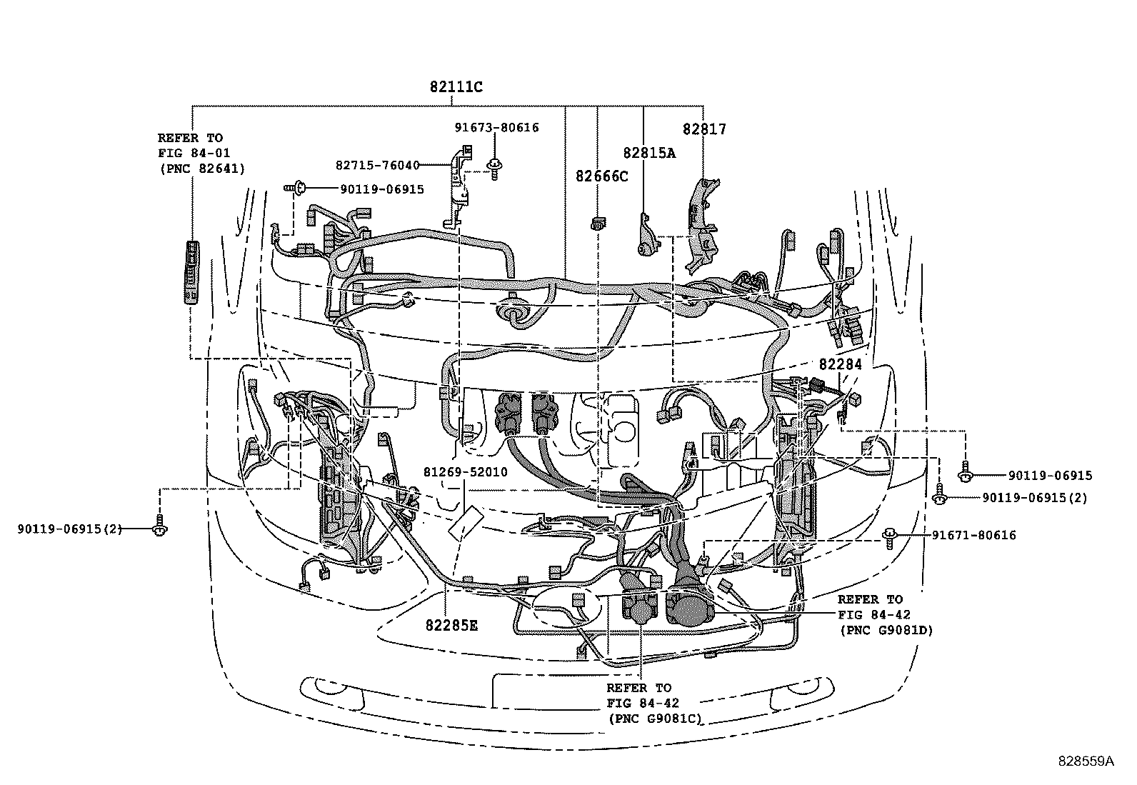 82111-74270 WIRE, MOTOR COMPARTMENT, MAIN product image